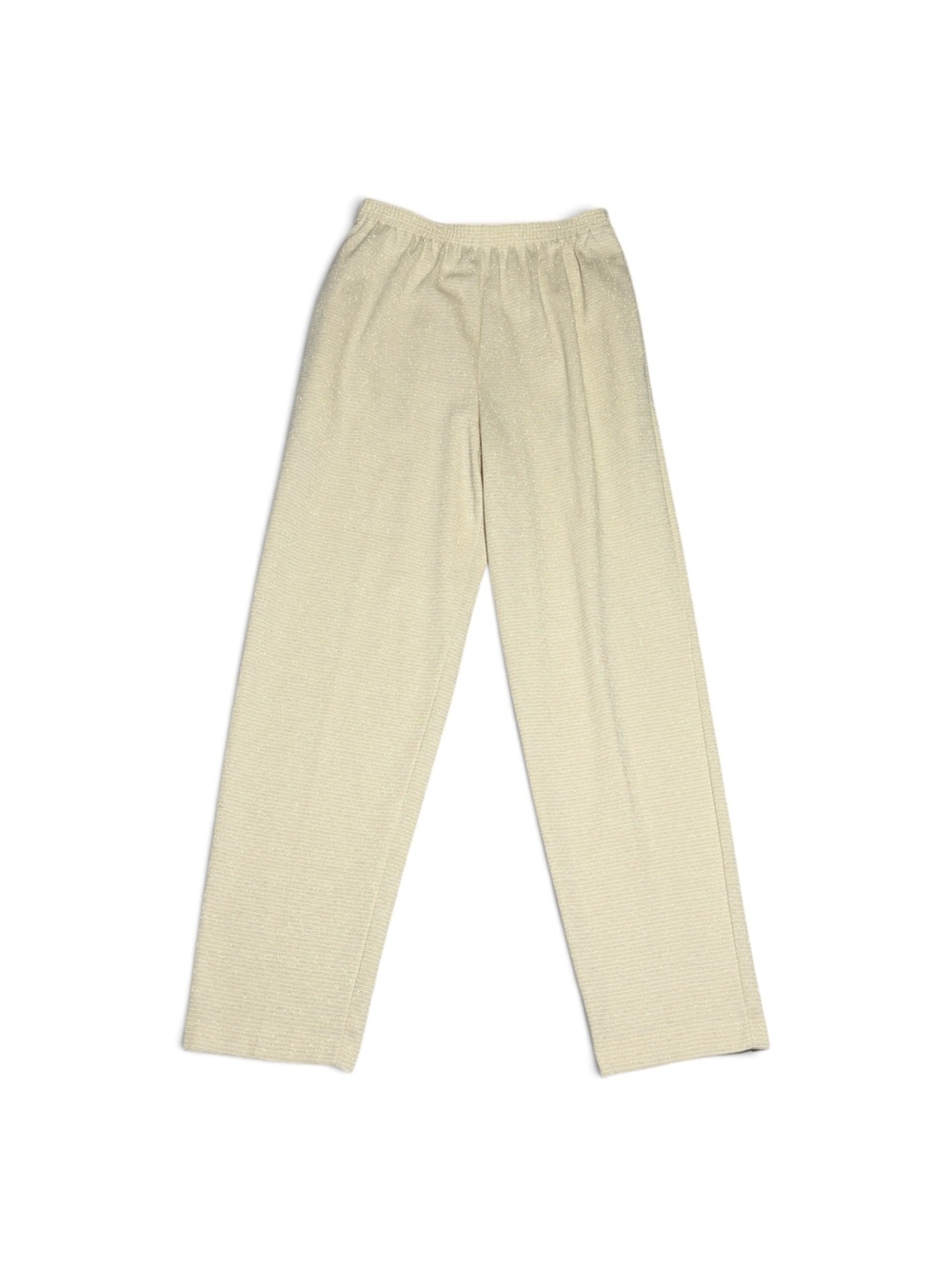 Vintage Peter Popovitch Cream Metallic Knit Pants Medium Made in USA